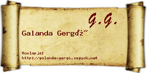 Galanda Gergő névjegykártya